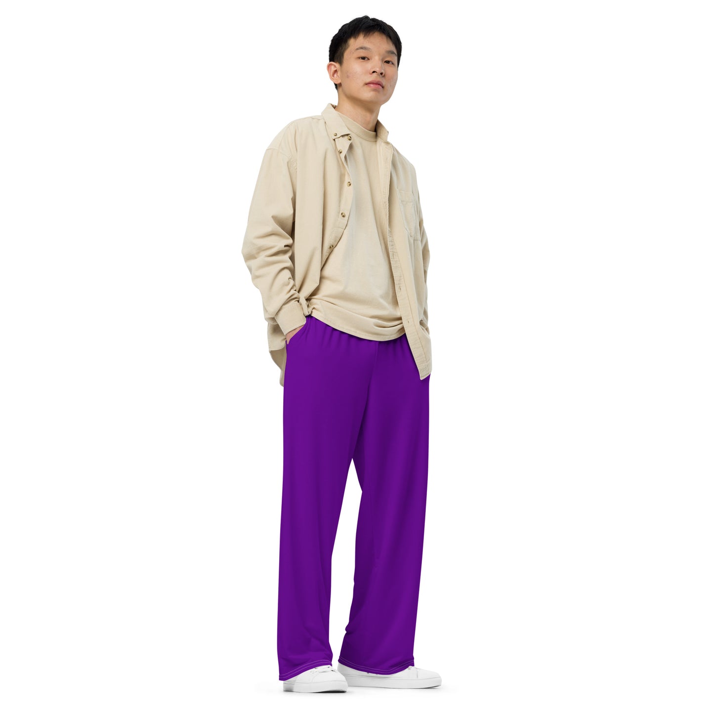 All-over print wide-leg pants
