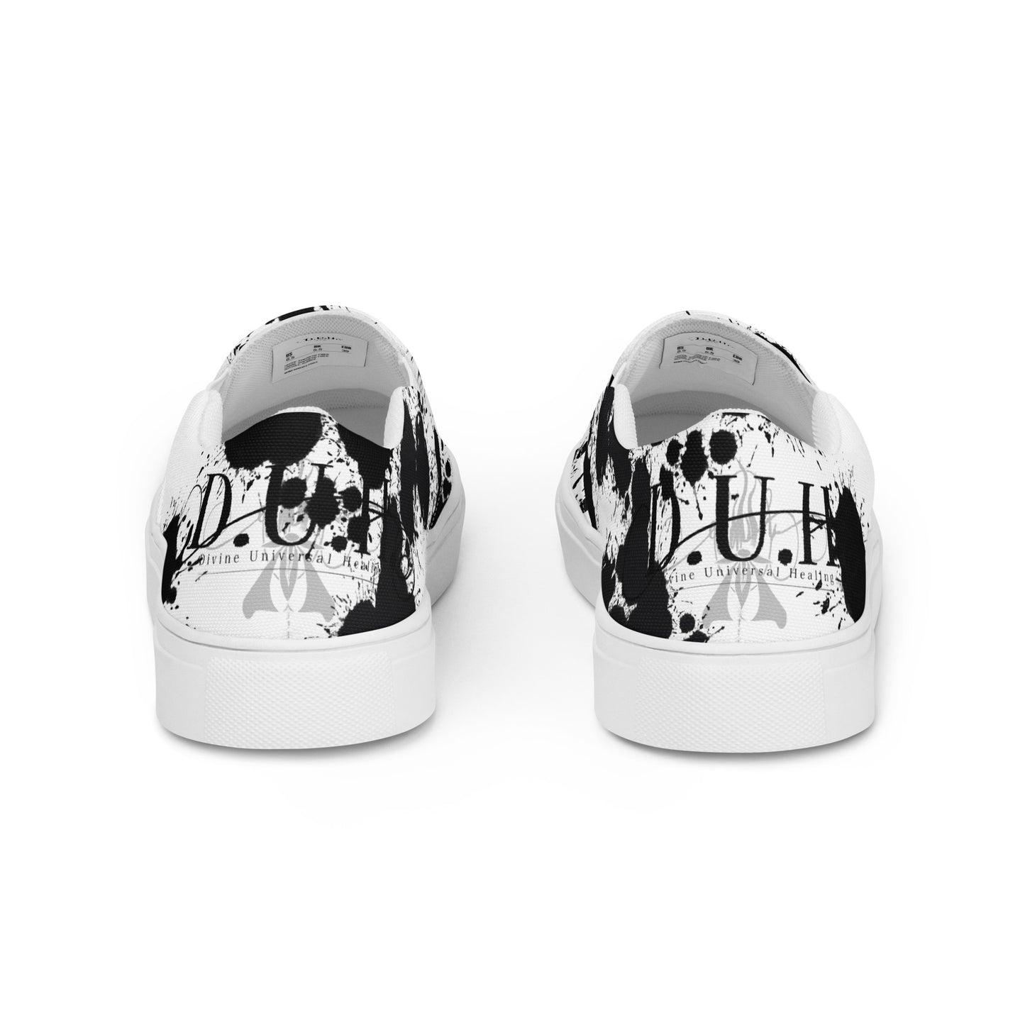 1 B/W 2 spotted Men’s slip-on canvas shoes