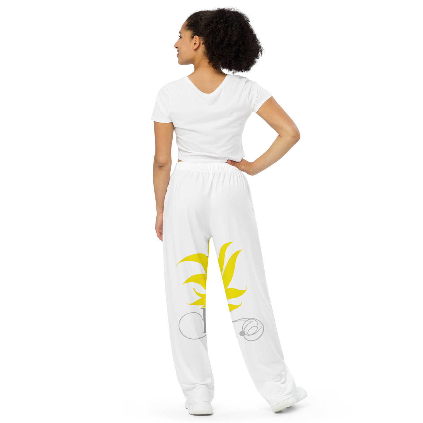 So Yellow All-over print wide-leg pants