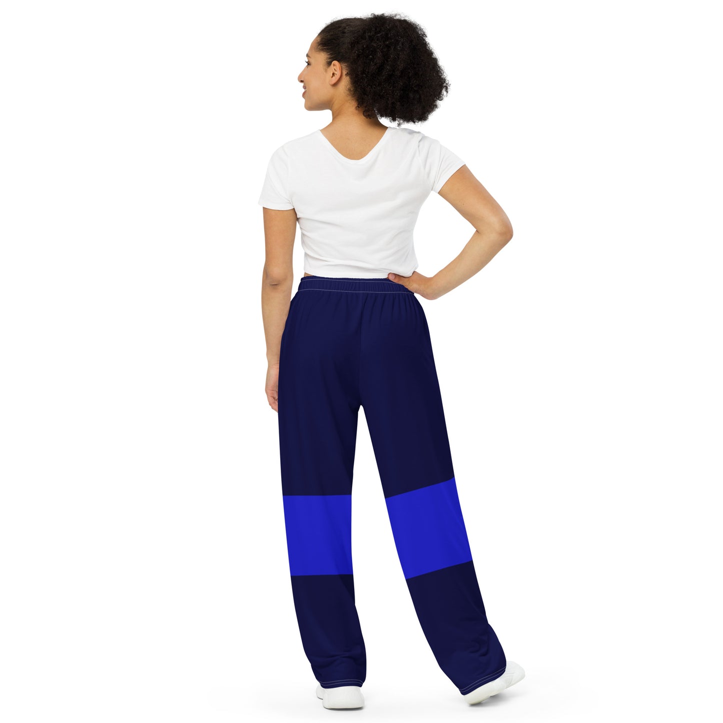 4-1 All-over print wide-leg pants