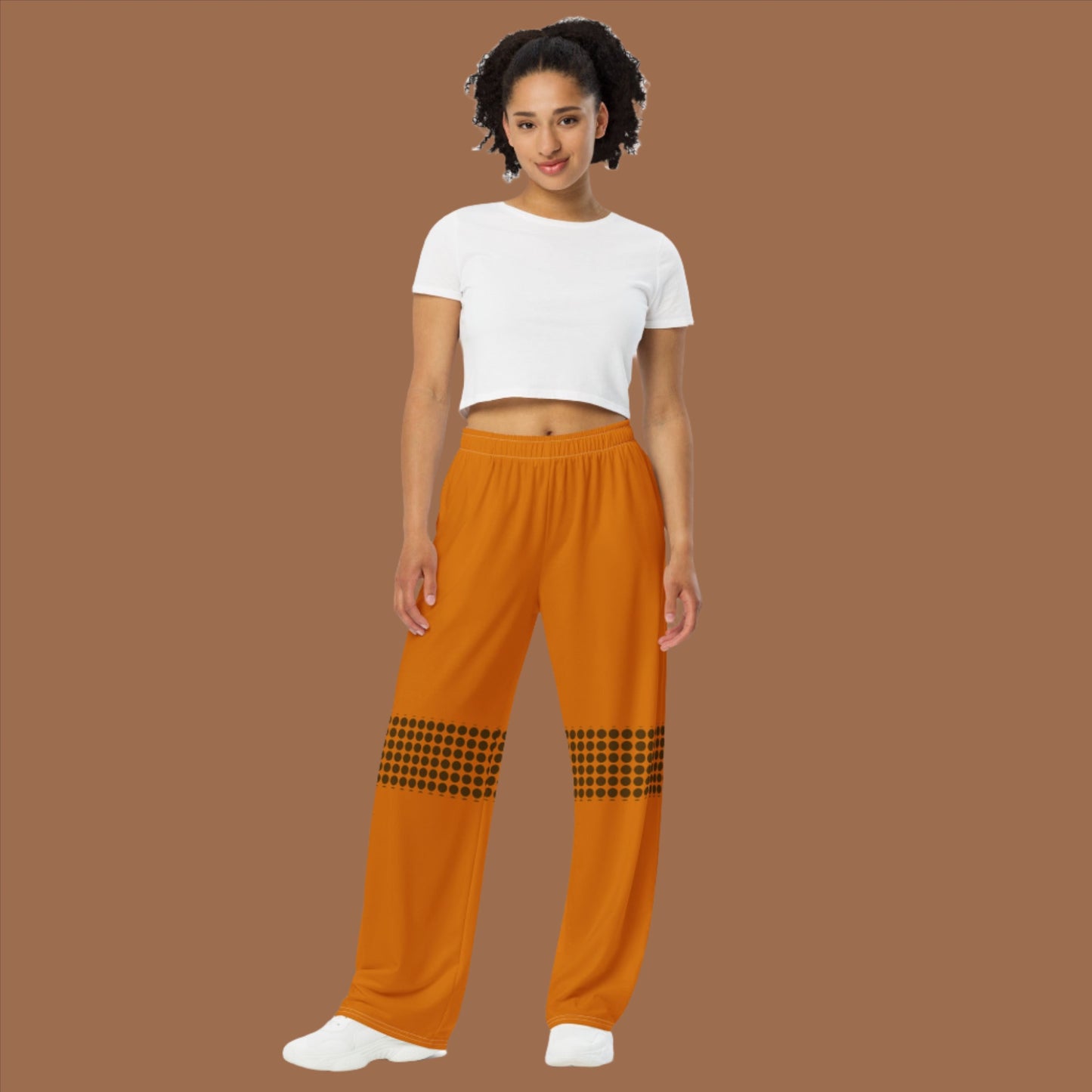 3 All-over print wide-leg pants