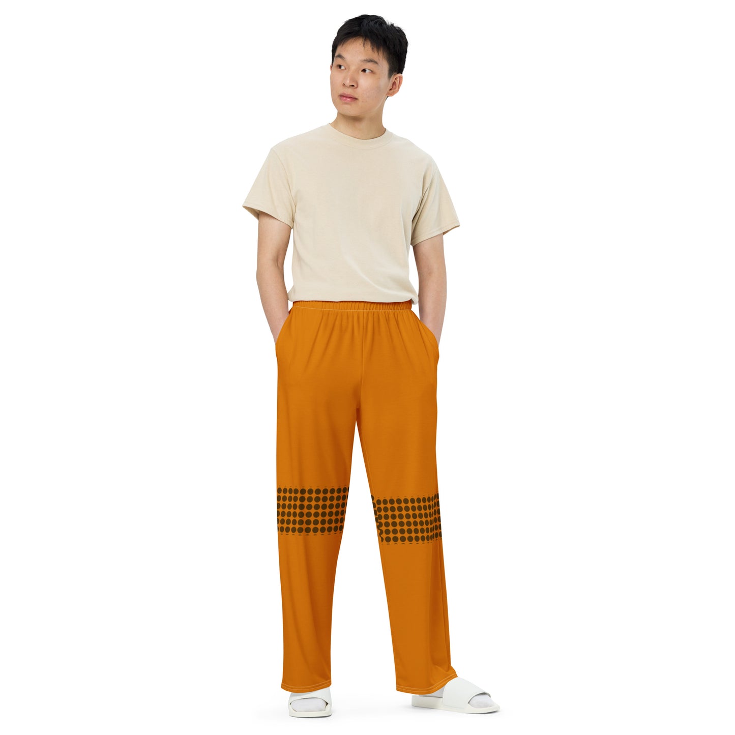 3 All-over print wide-leg pants