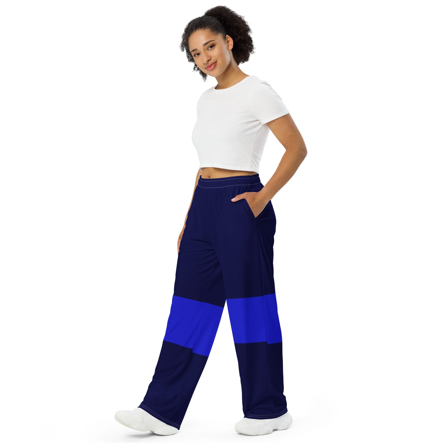 4-1 All-over print wide-leg pants