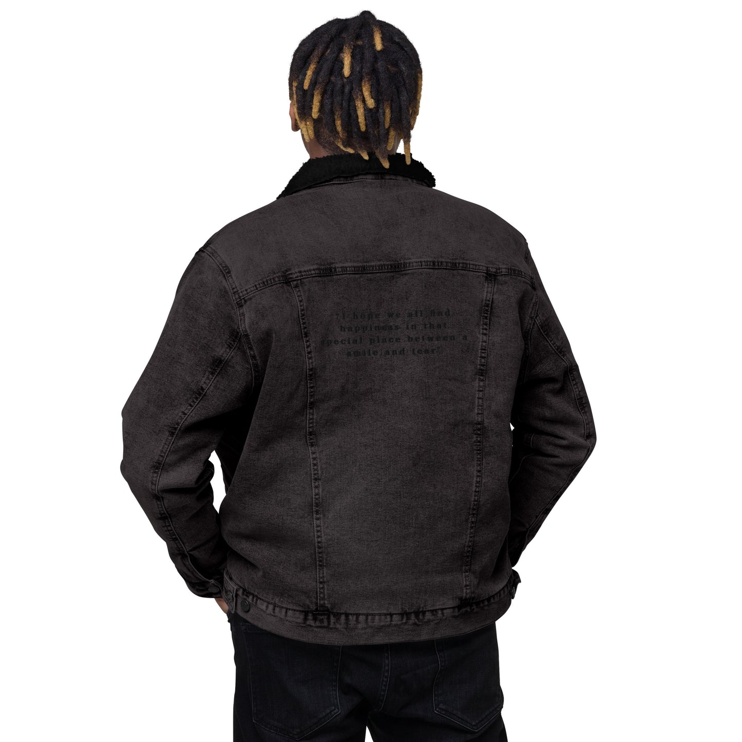 1 B/W Black denim sherpa jacket