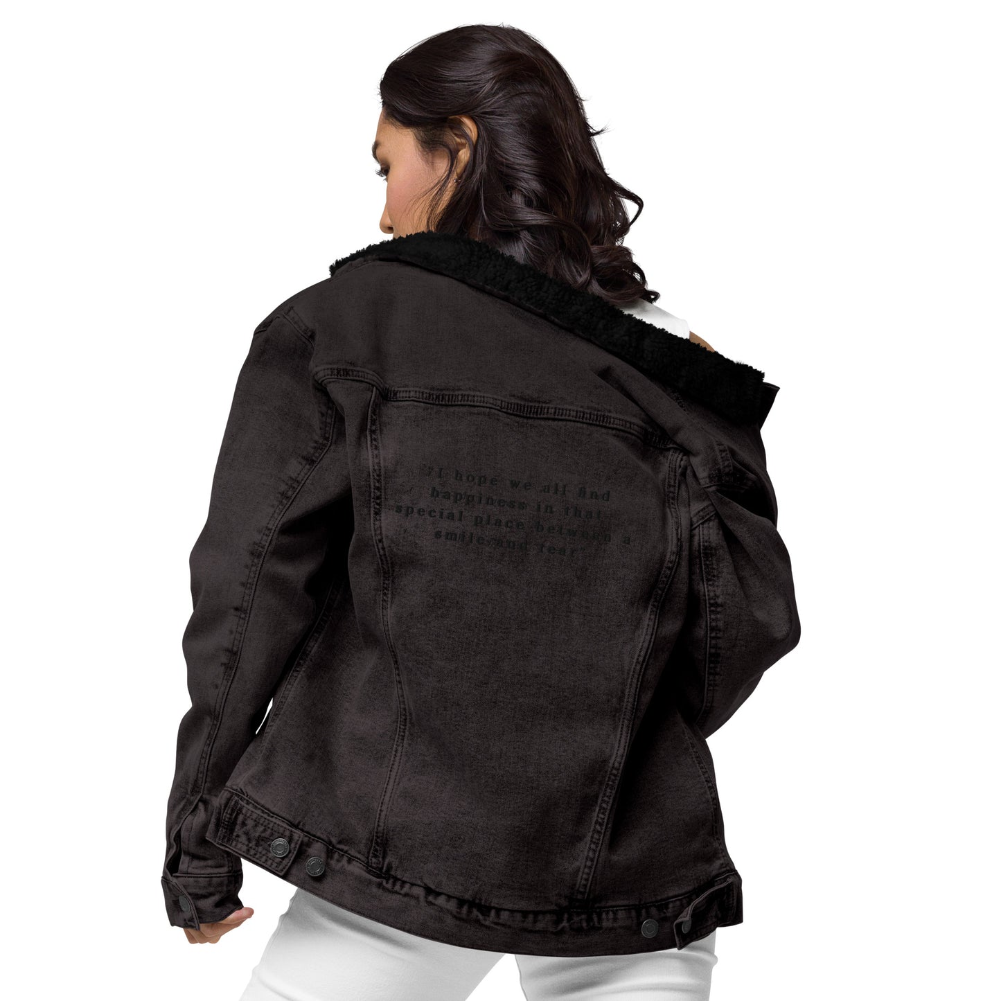 1 B/W Black denim sherpa jacket