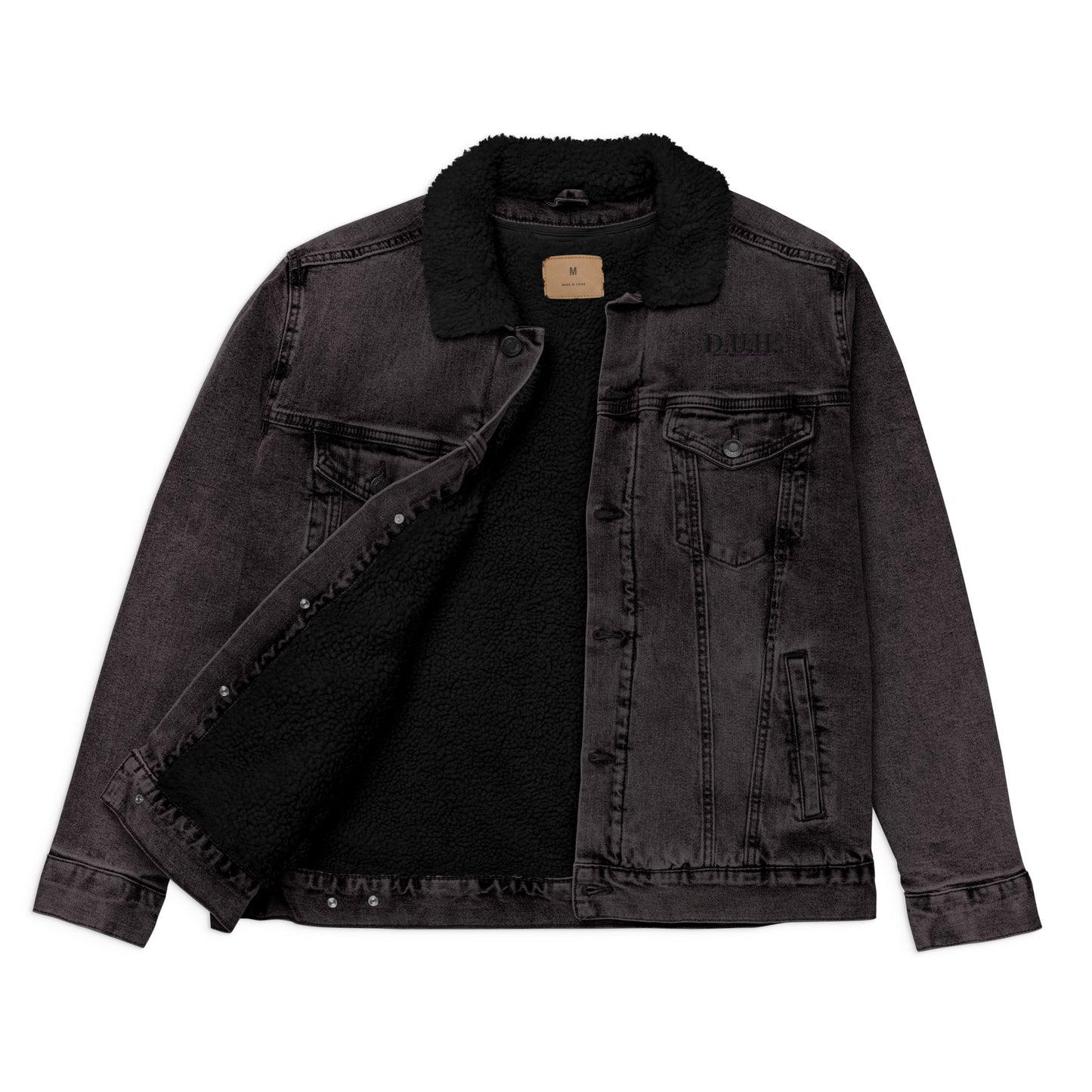 1 B/W Black denim sherpa jacket