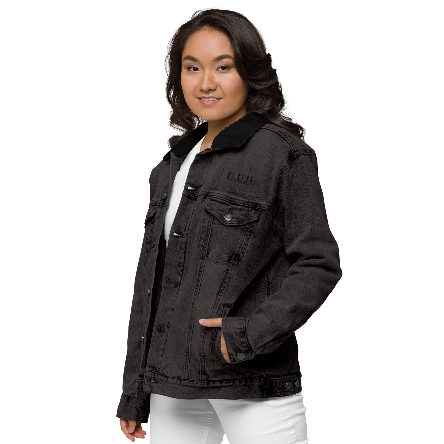 1 B/W Black denim sherpa jacket