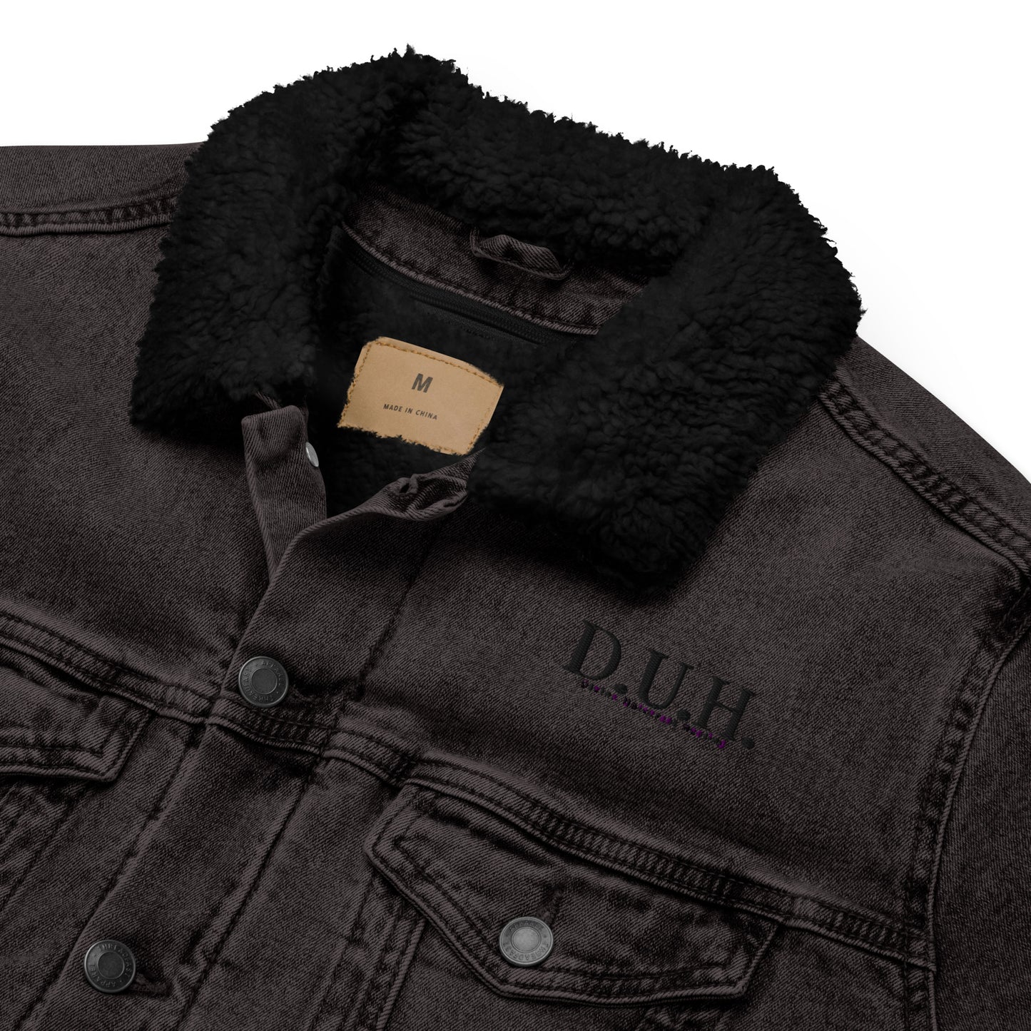 1 B/W Black denim sherpa jacket