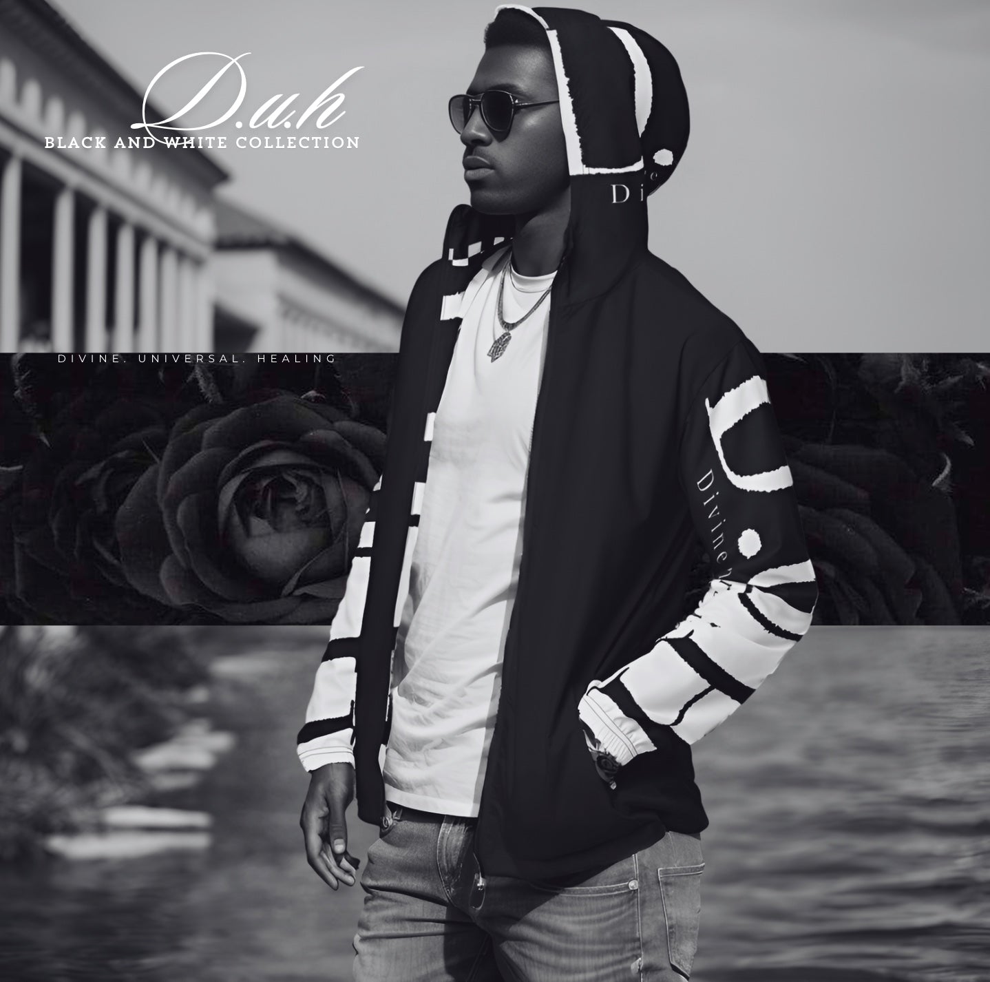 1 B/W Men’s windbreaker