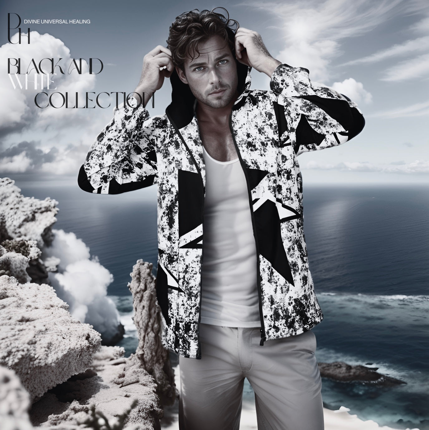 1 B/W Men’s windbreaker