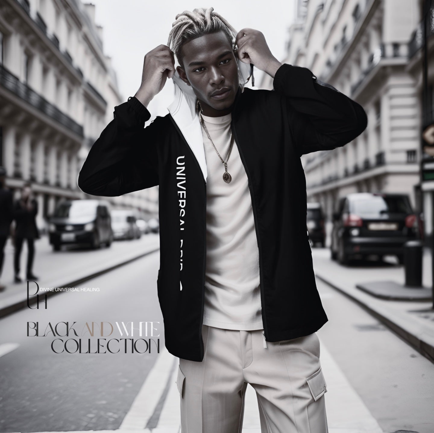 1 B/W Men’s windbreaker