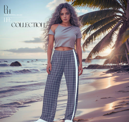 DUH B Gray All-over print unisex wide-leg pants