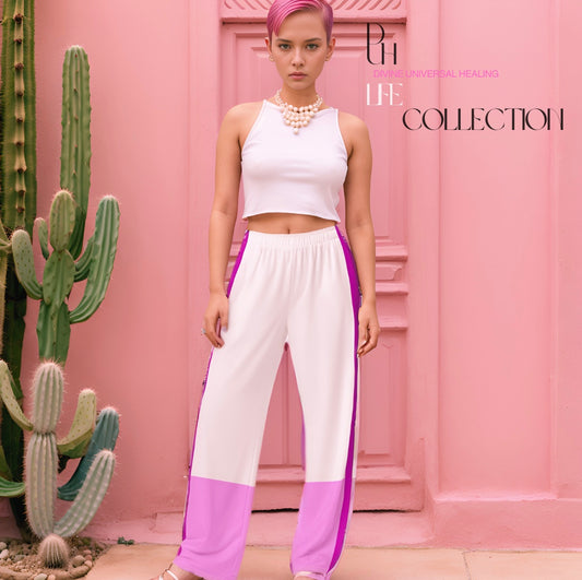 9 All-over print wide-leg pants