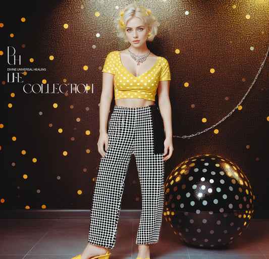 All-over print wide-leg pants