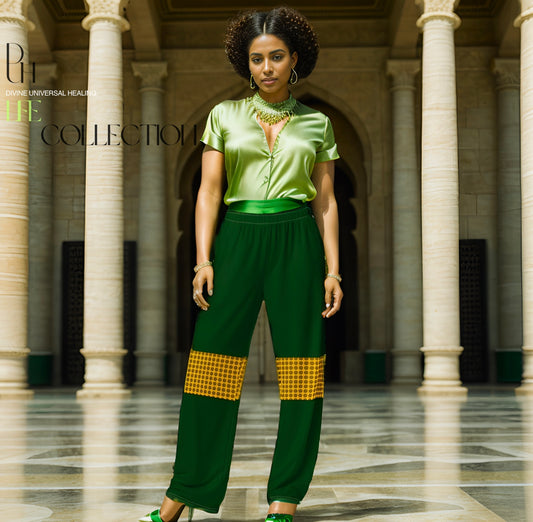 All-over print wide-leg pants