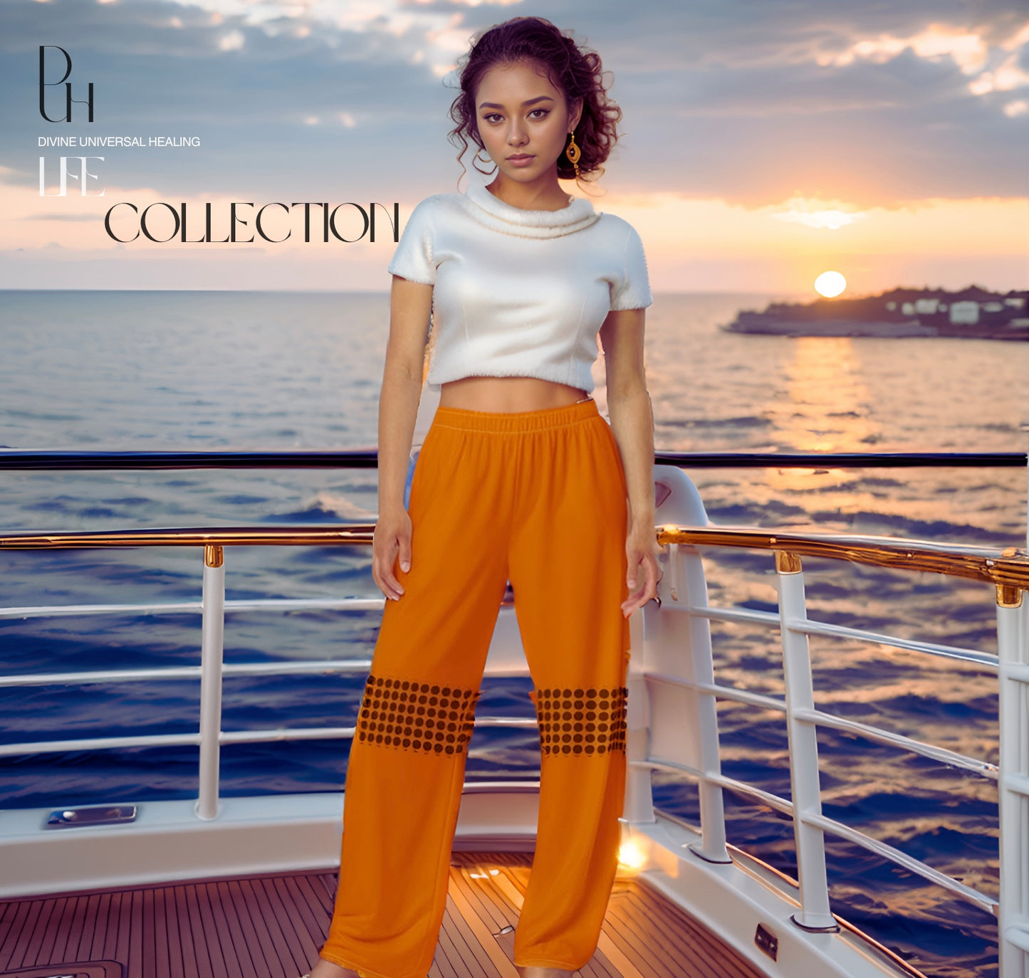 3 All-over print wide-leg pants