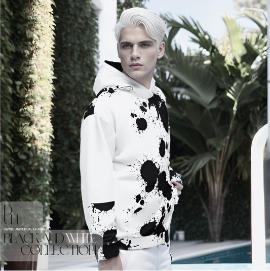 1 B/W Spotted Hoodie