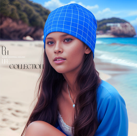 5-2 DUH B Blue All-Over Print Beanie
