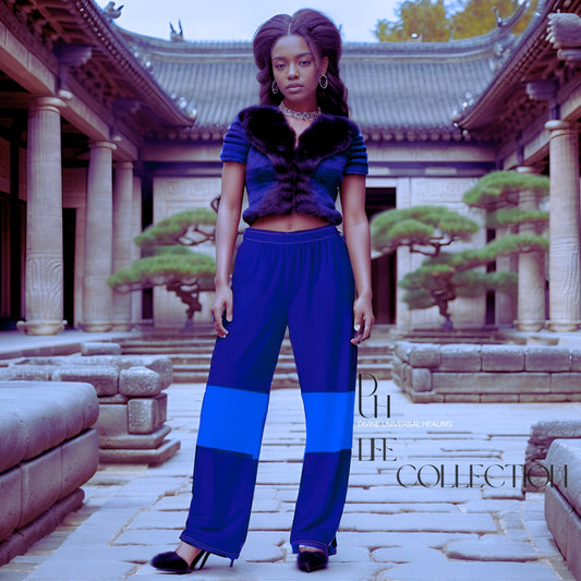 4-1 All-over print wide-leg pants
