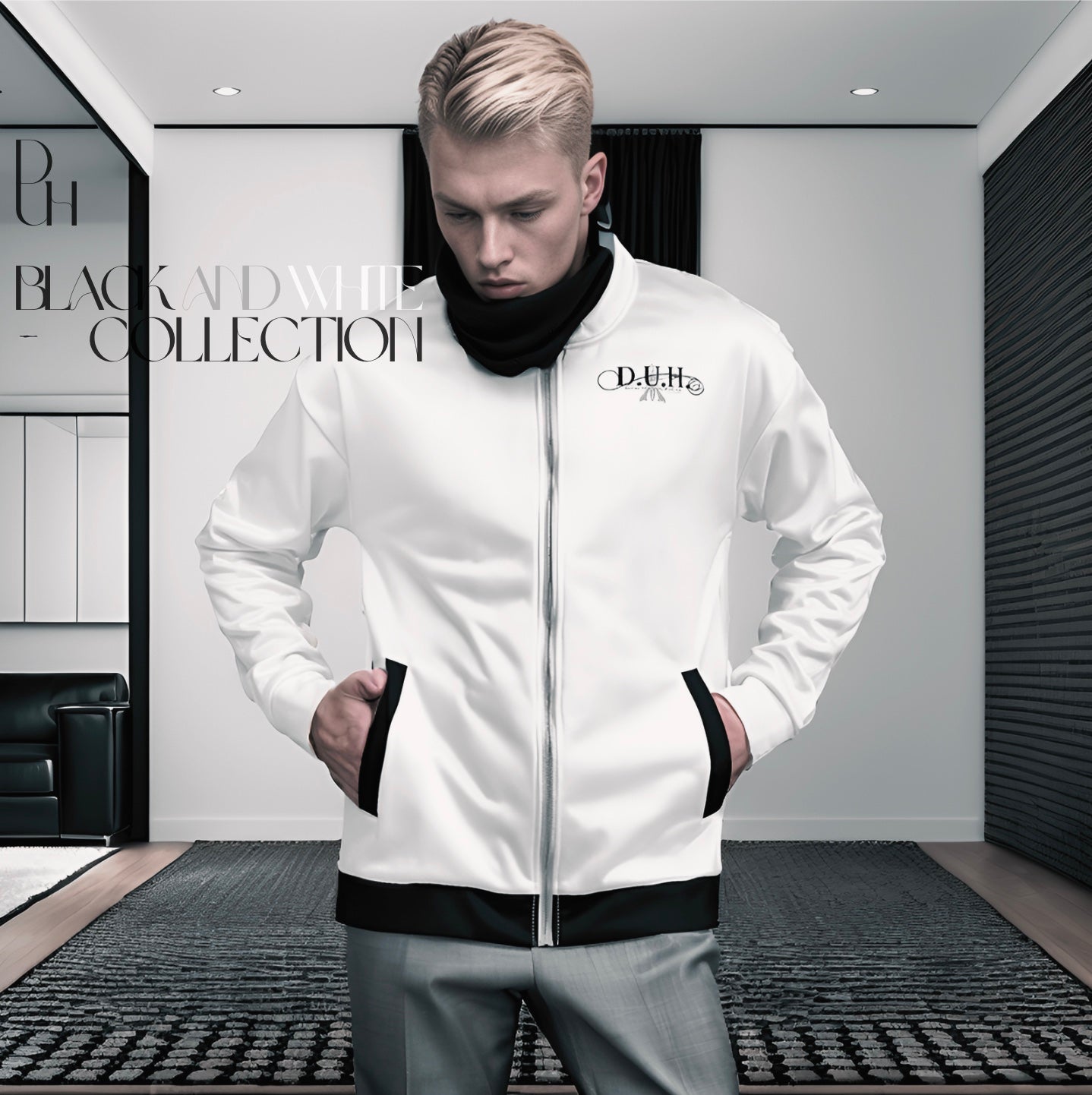 1 B/W Bomber Jacket