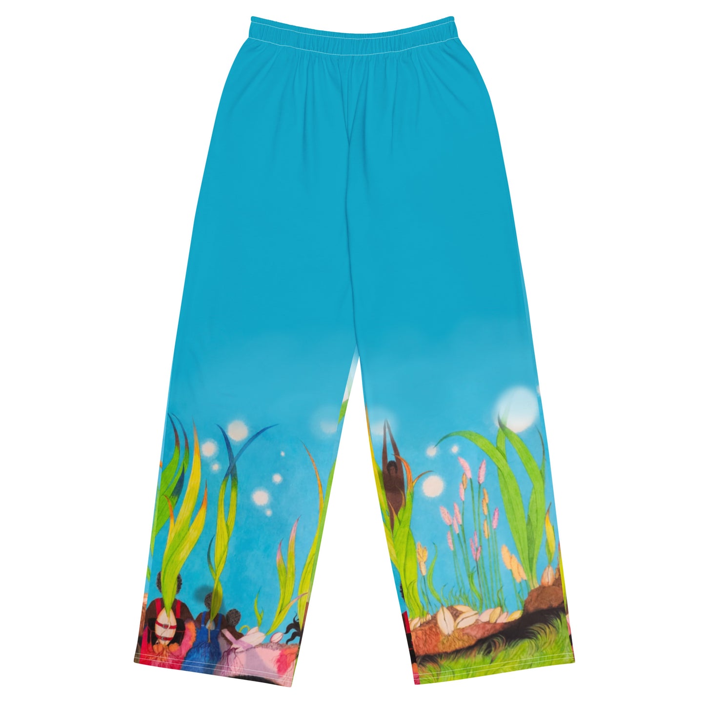 6 All-over print wide-leg pants