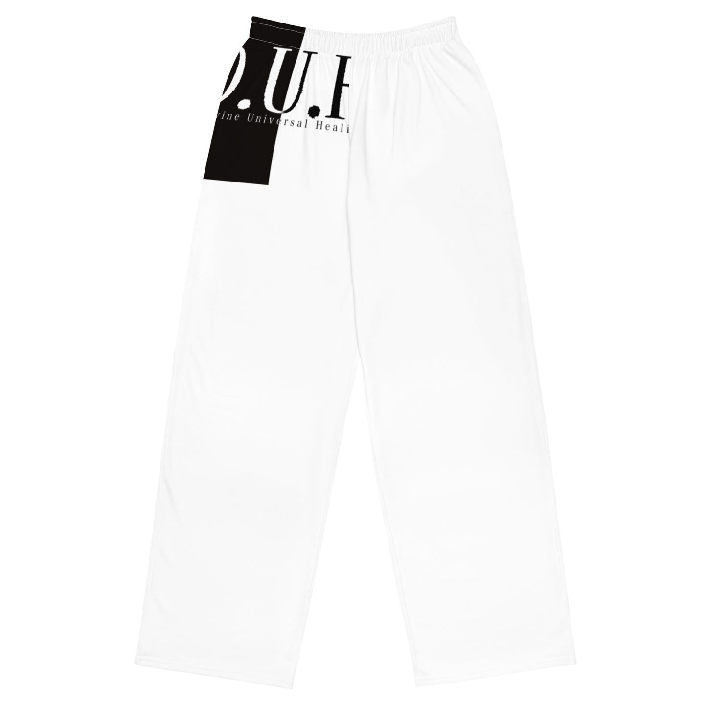 1 B/W All-over print wide-leg pants