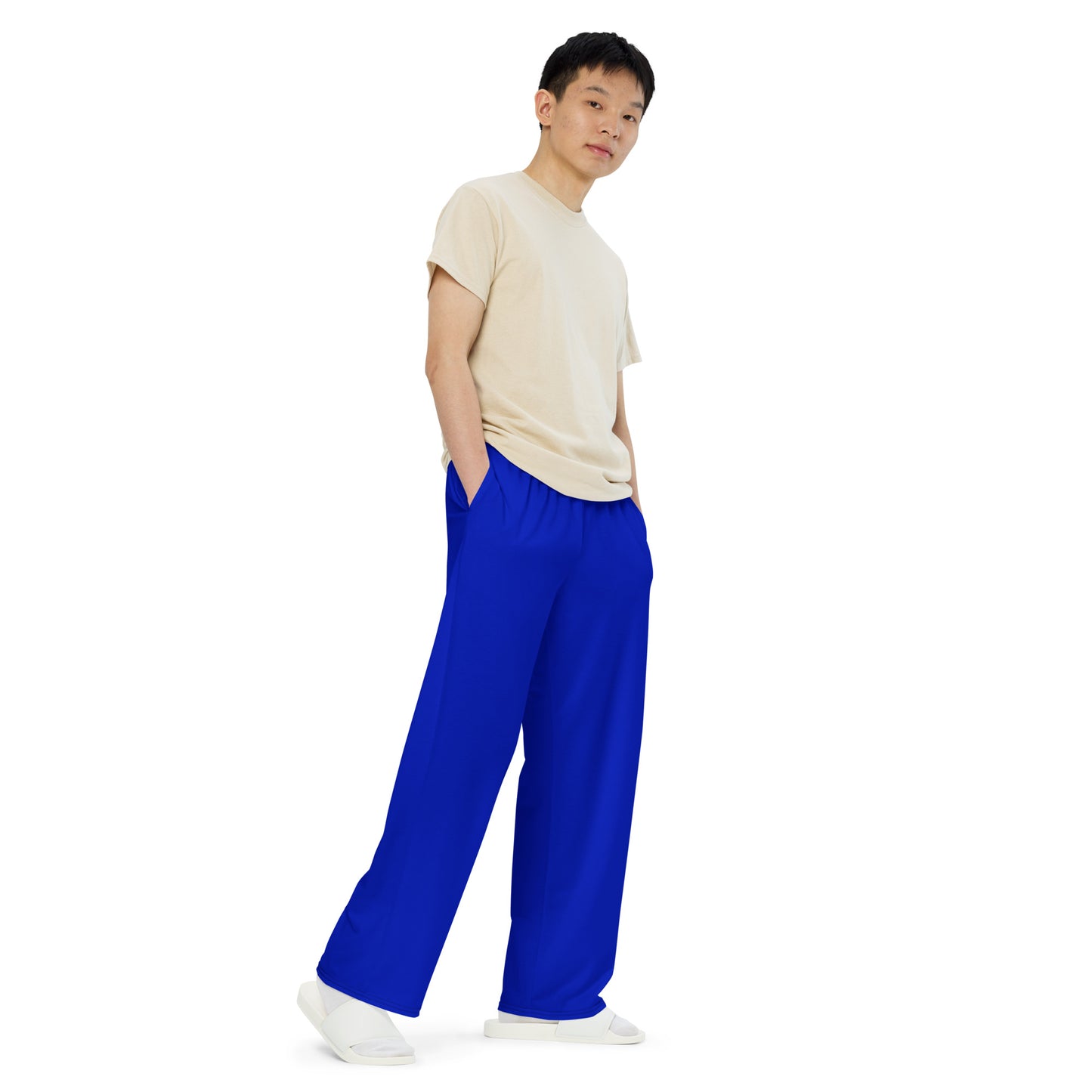 All-over print wide-leg pants
