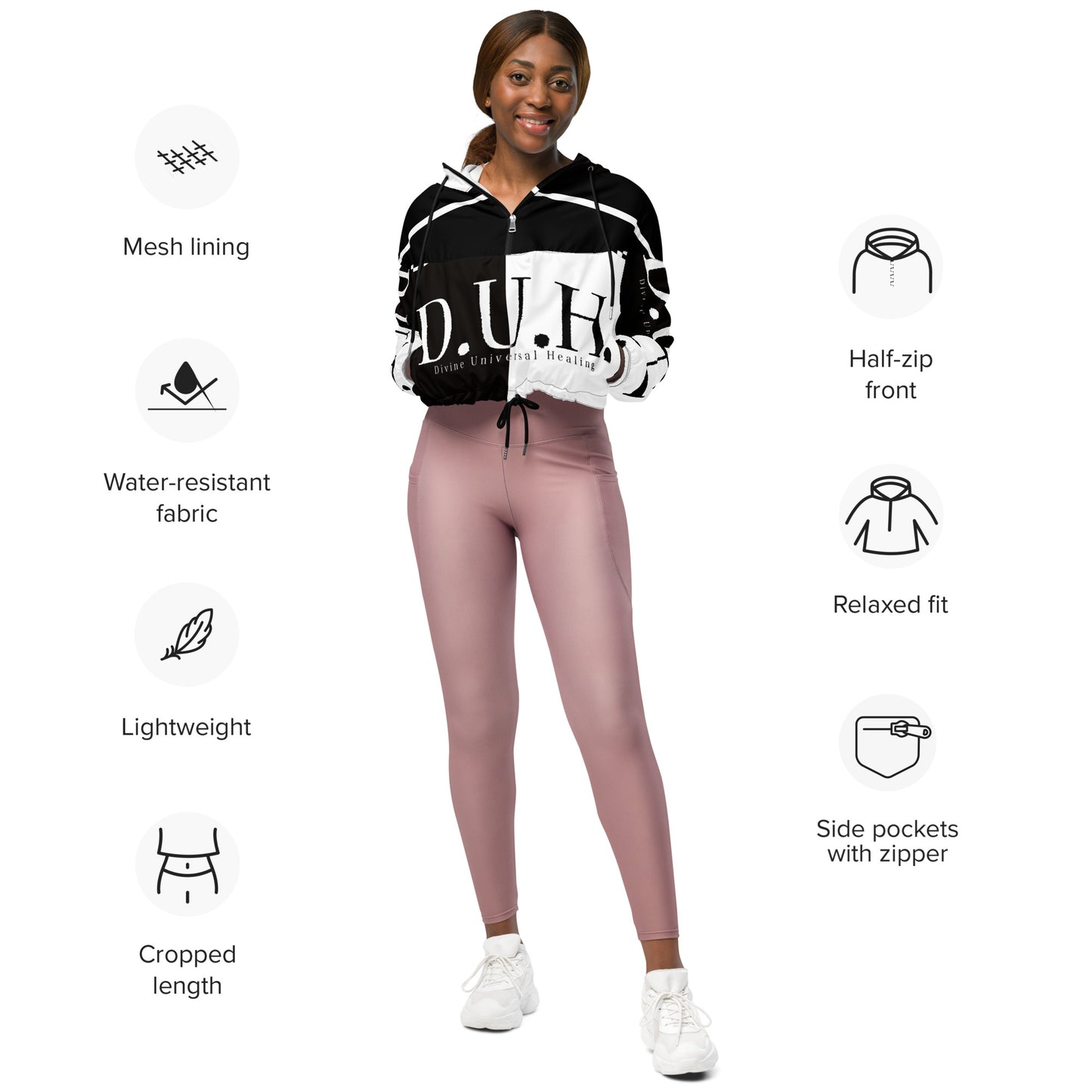 1 B/ W Women’s cropped windbreaker