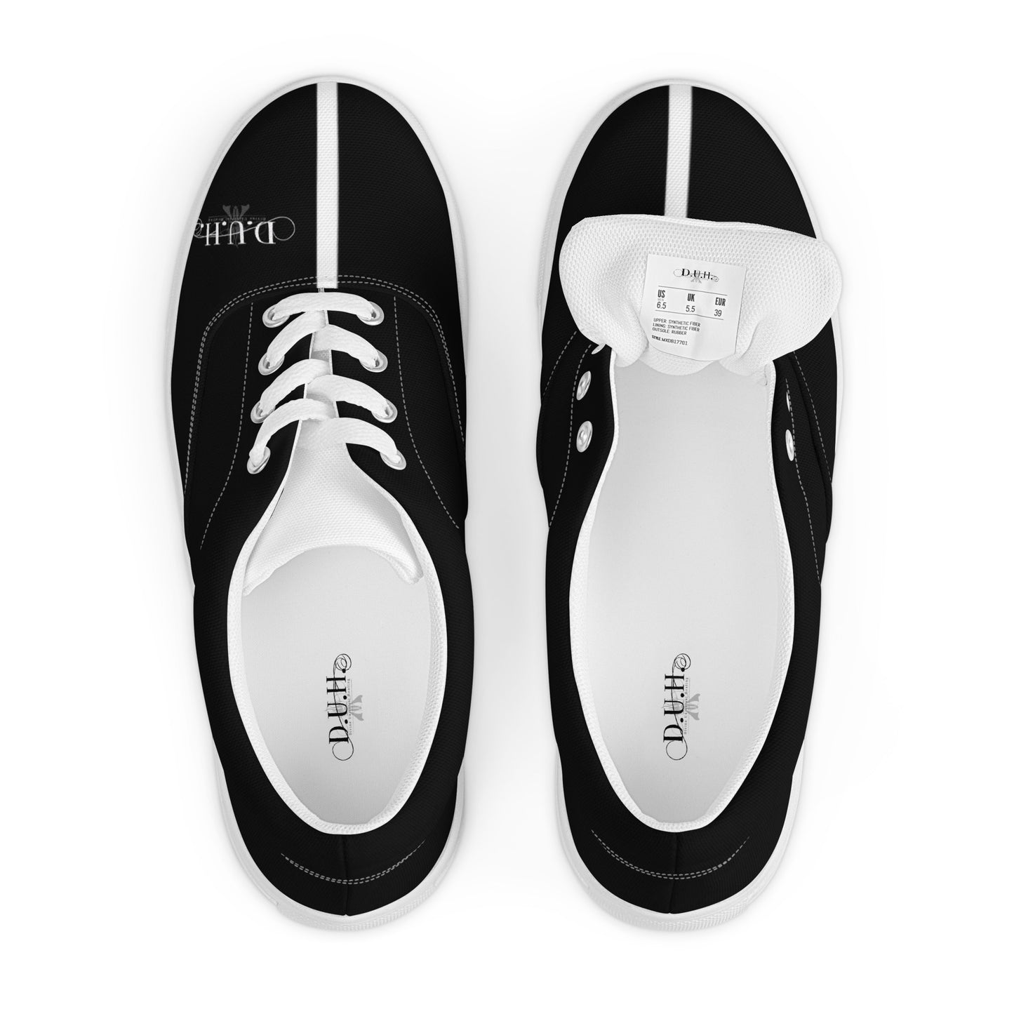 1 B/W Men’s lace-up canvas shoes