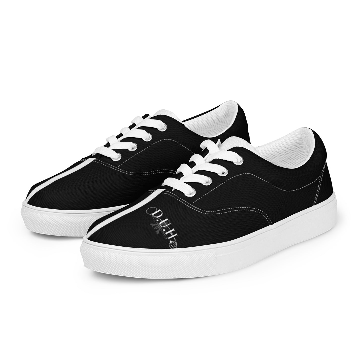 1 B/W Men’s lace-up canvas shoes