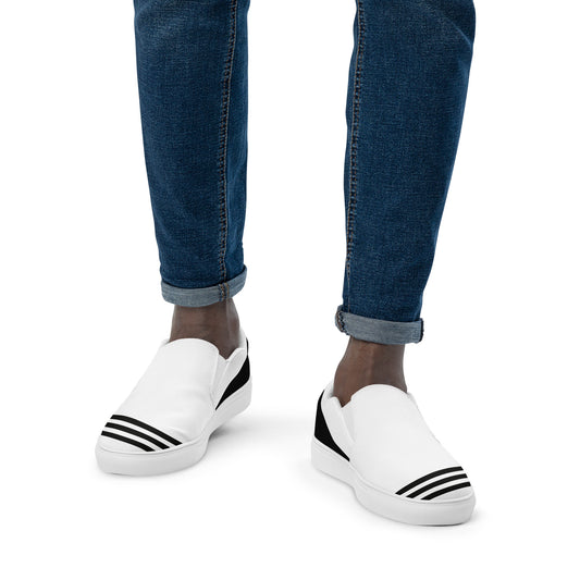 1 B/W Men’s slip-on canvas shoes
