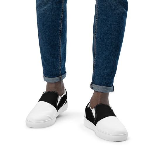1 B/W Men’s slip-on canvas shoes