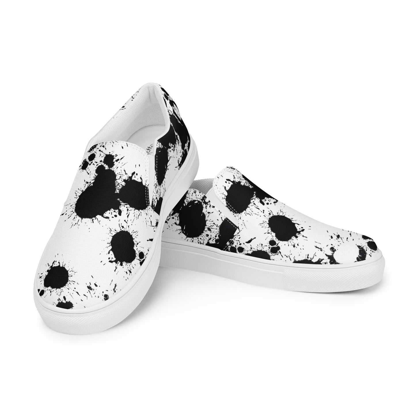 1 B/W 2 spotted Men’s slip-on canvas shoes