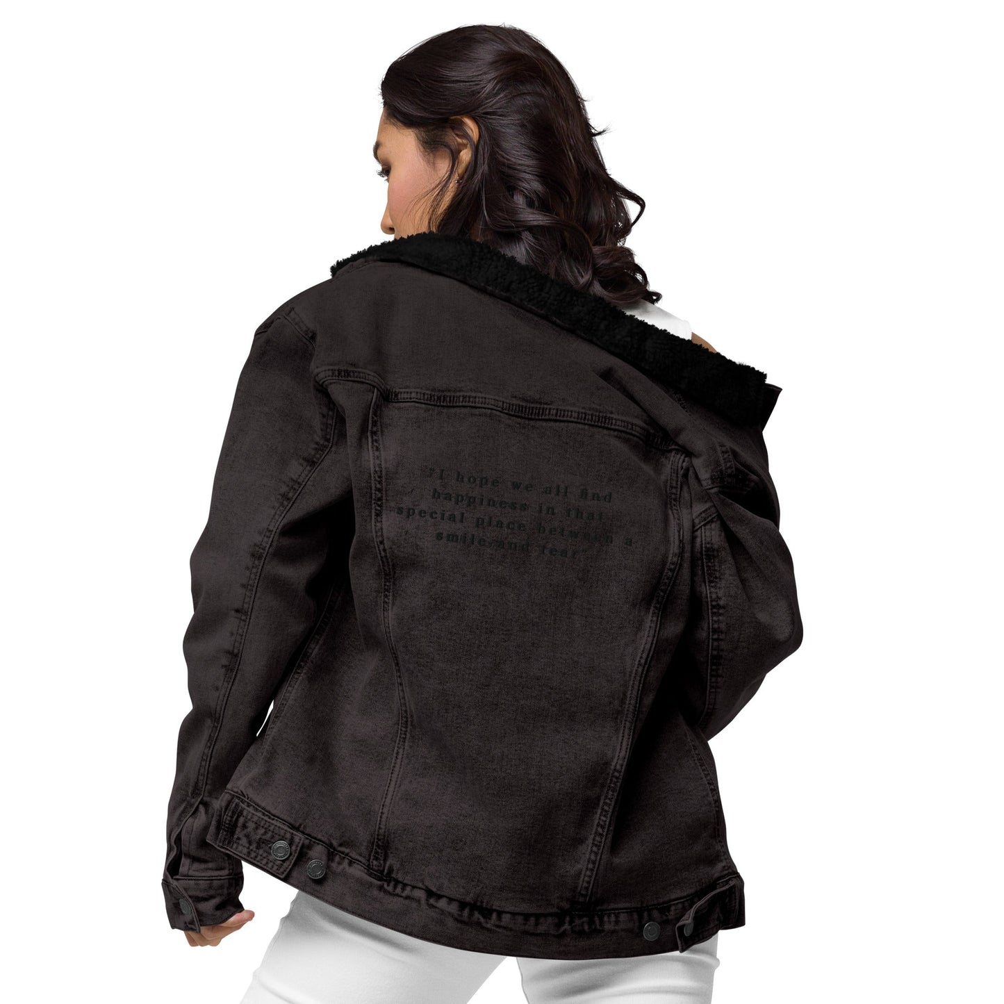 1 B/W Black denim sherpa jacket