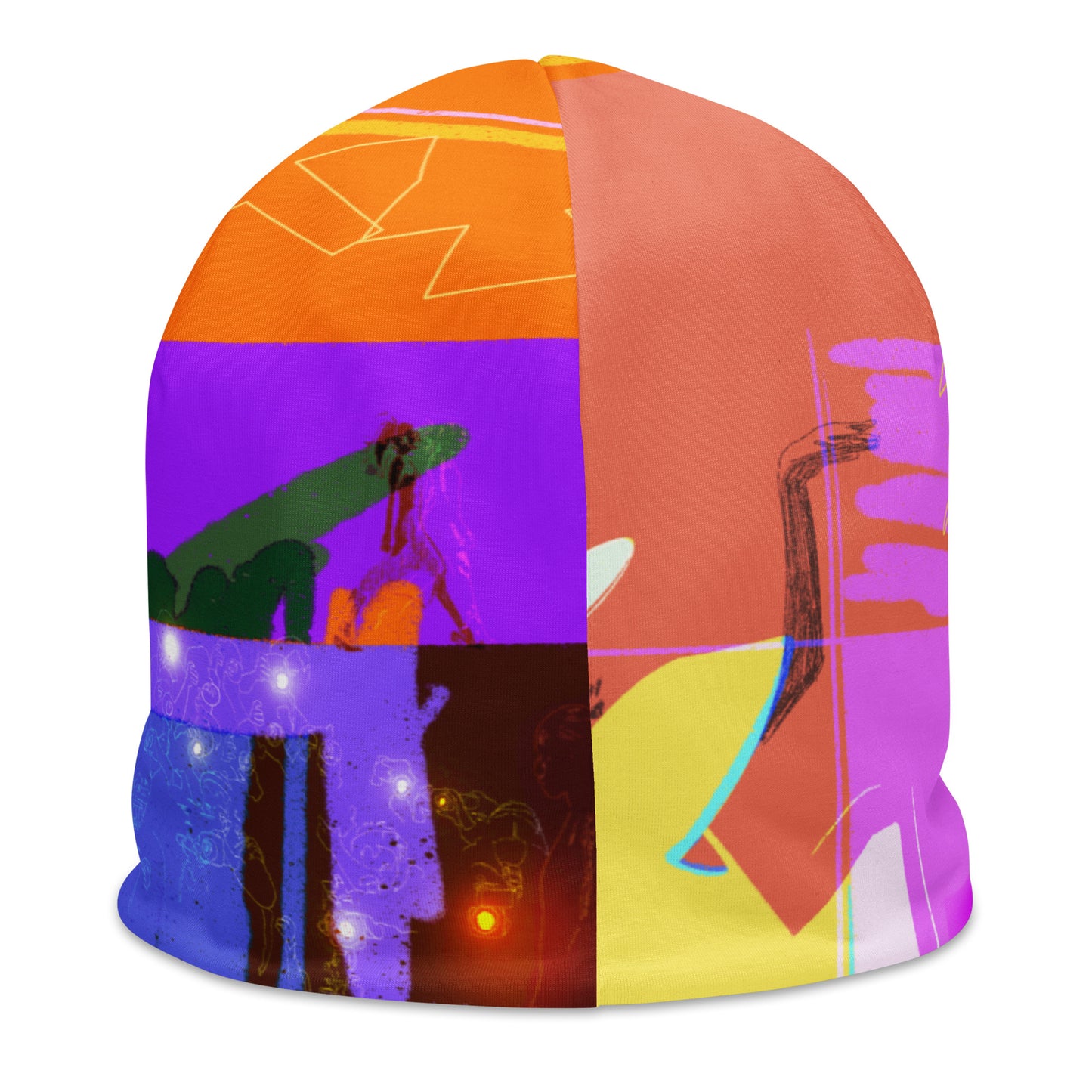 8 DUH Gallery purple All-Over Print Beanie