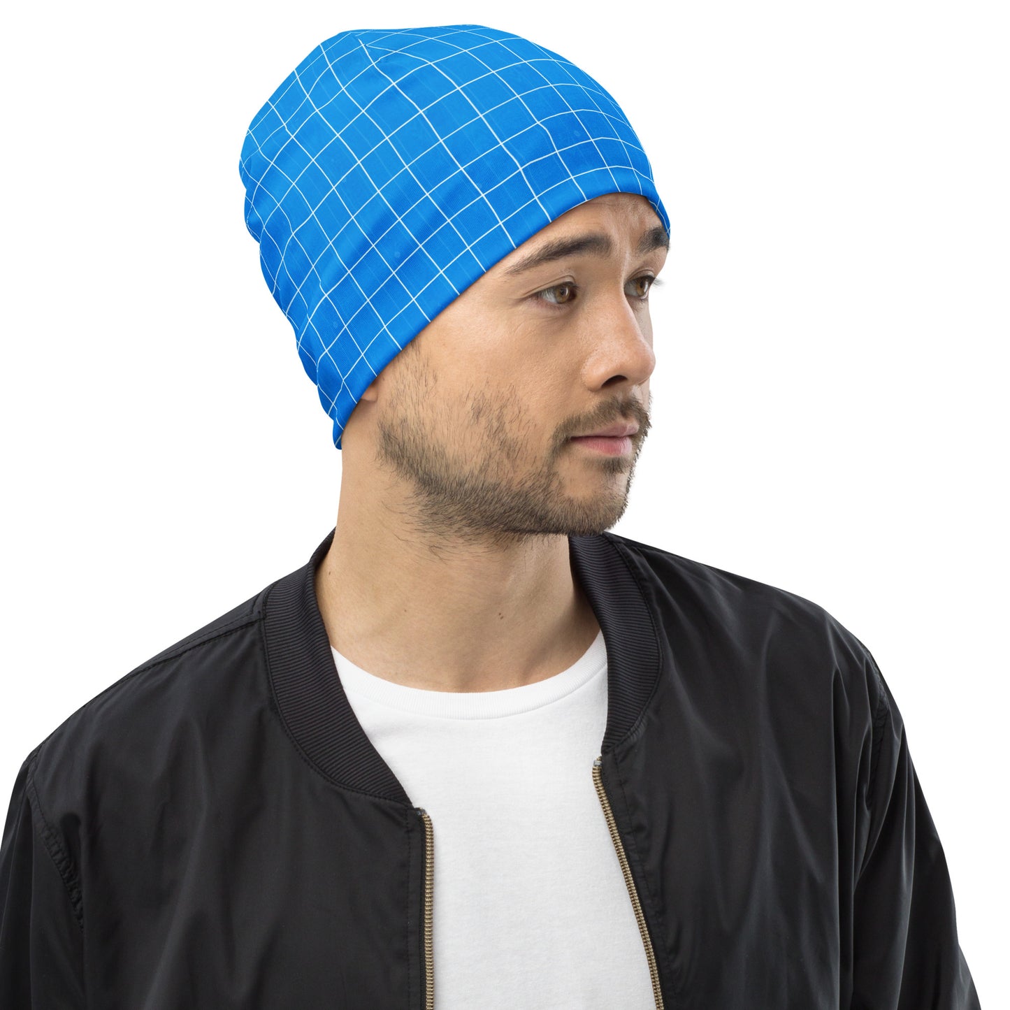 5-2 DUH B Blue All-Over Print Beanie