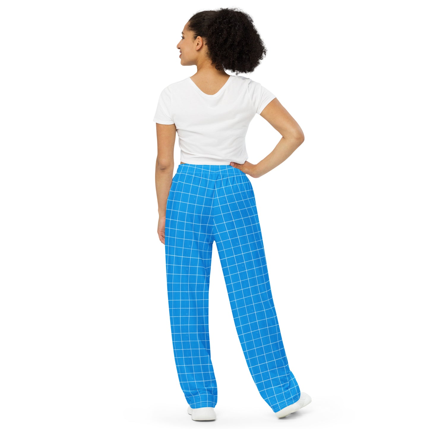 5-1 DUH B Blue All-over print wide-leg pants
