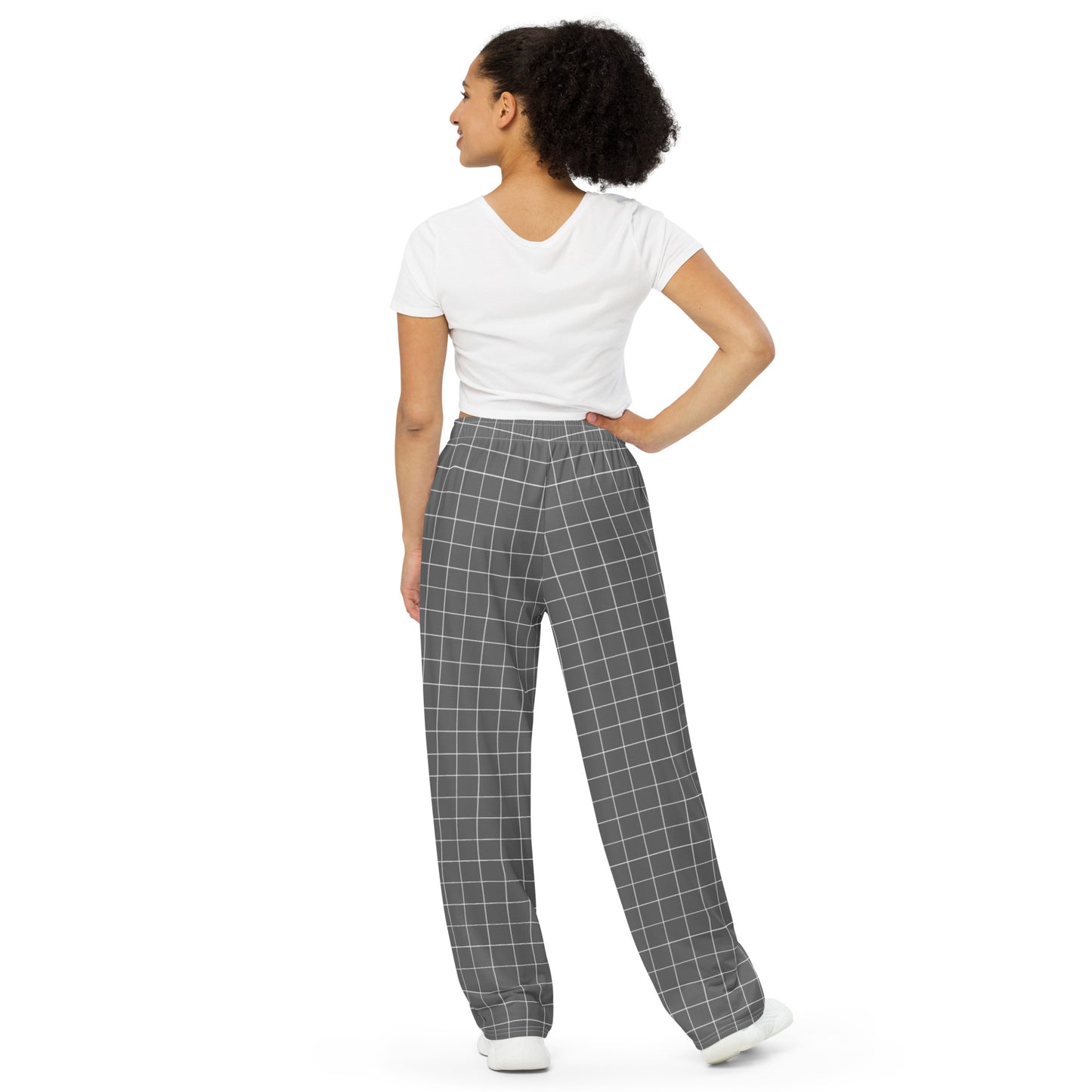DUH B Gray All-over print unisex wide-leg pants