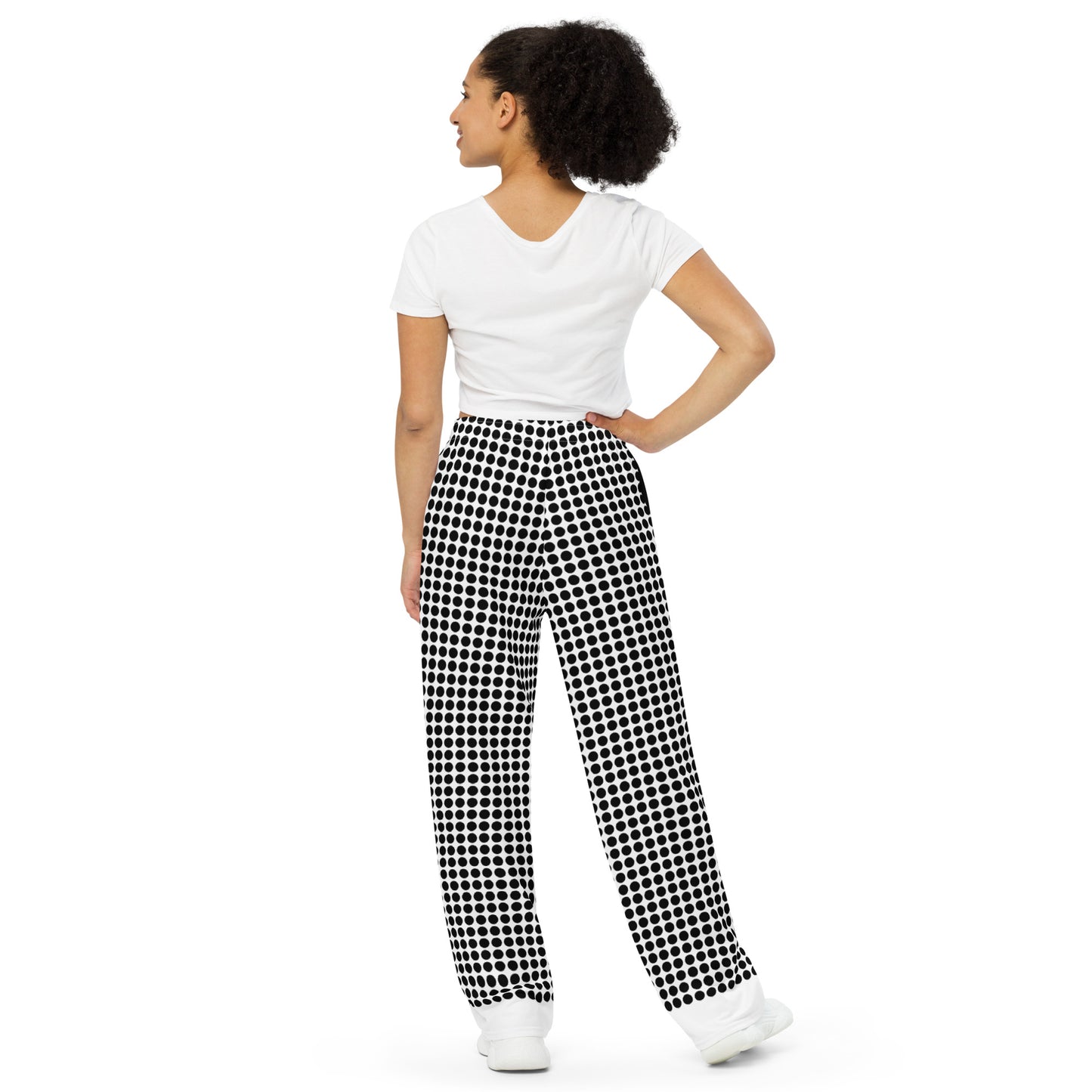 All-over print wide-leg pants