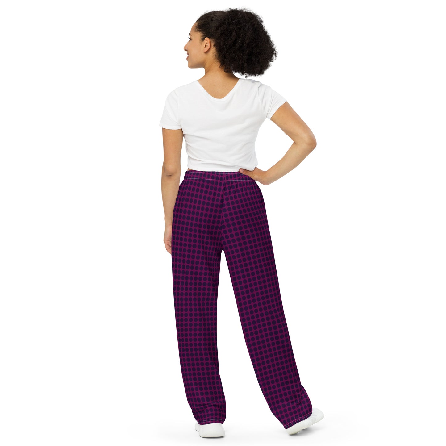 1-2 All-over print unisex wide-leg pants