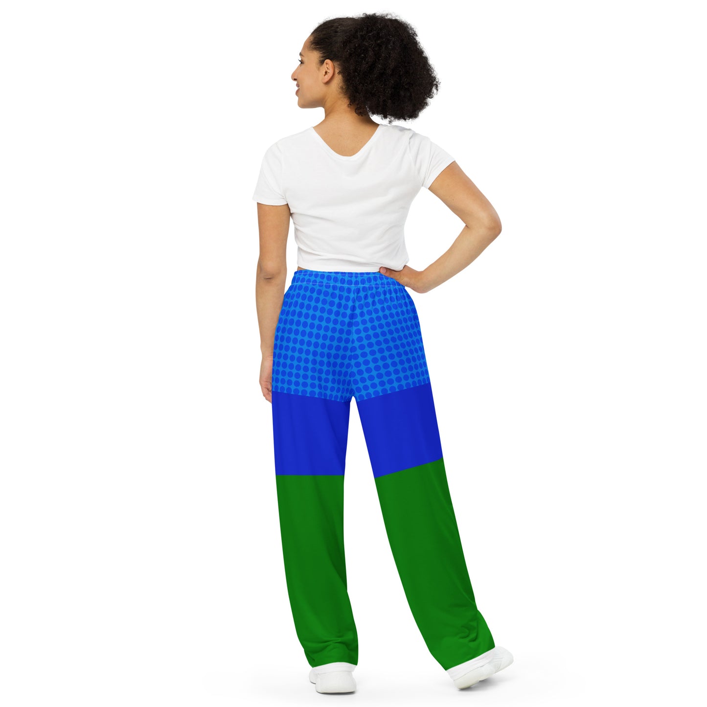 2-1 All-over print wide-leg pants