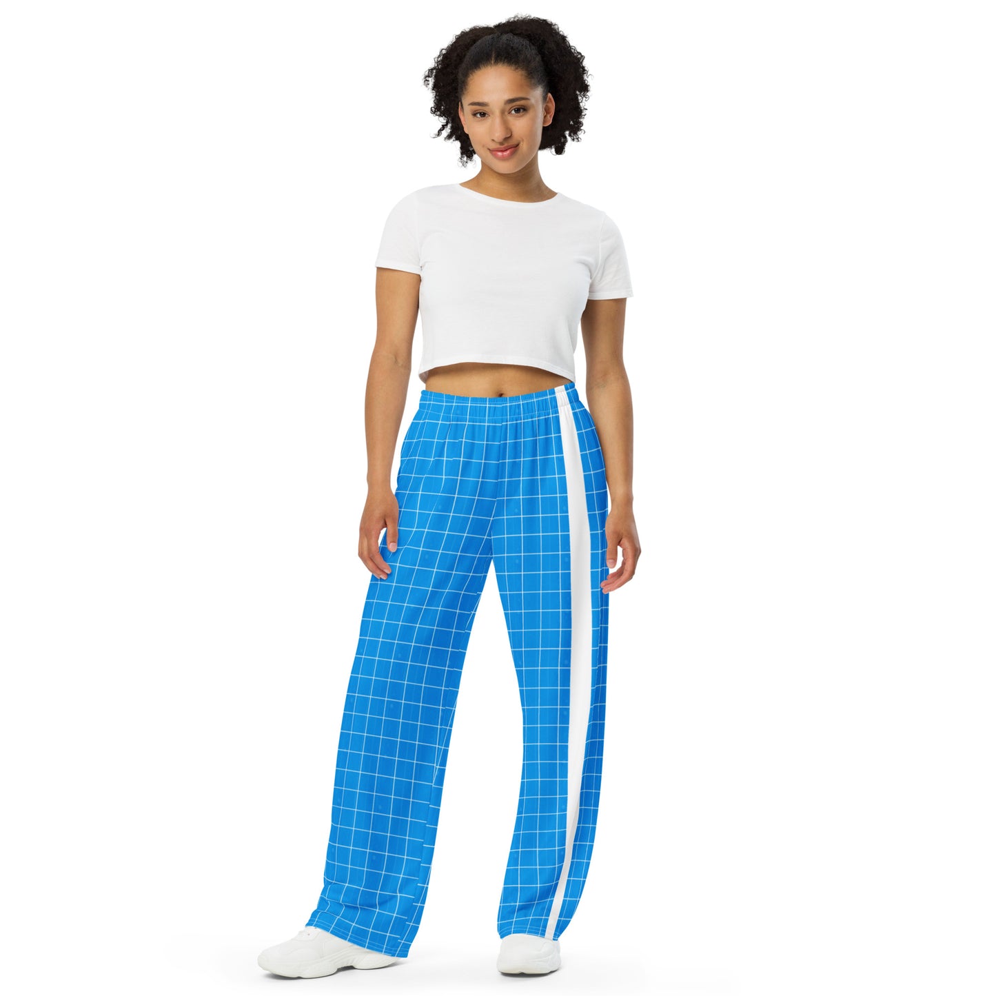 5-1 DUH B Blue All-over print wide-leg pants