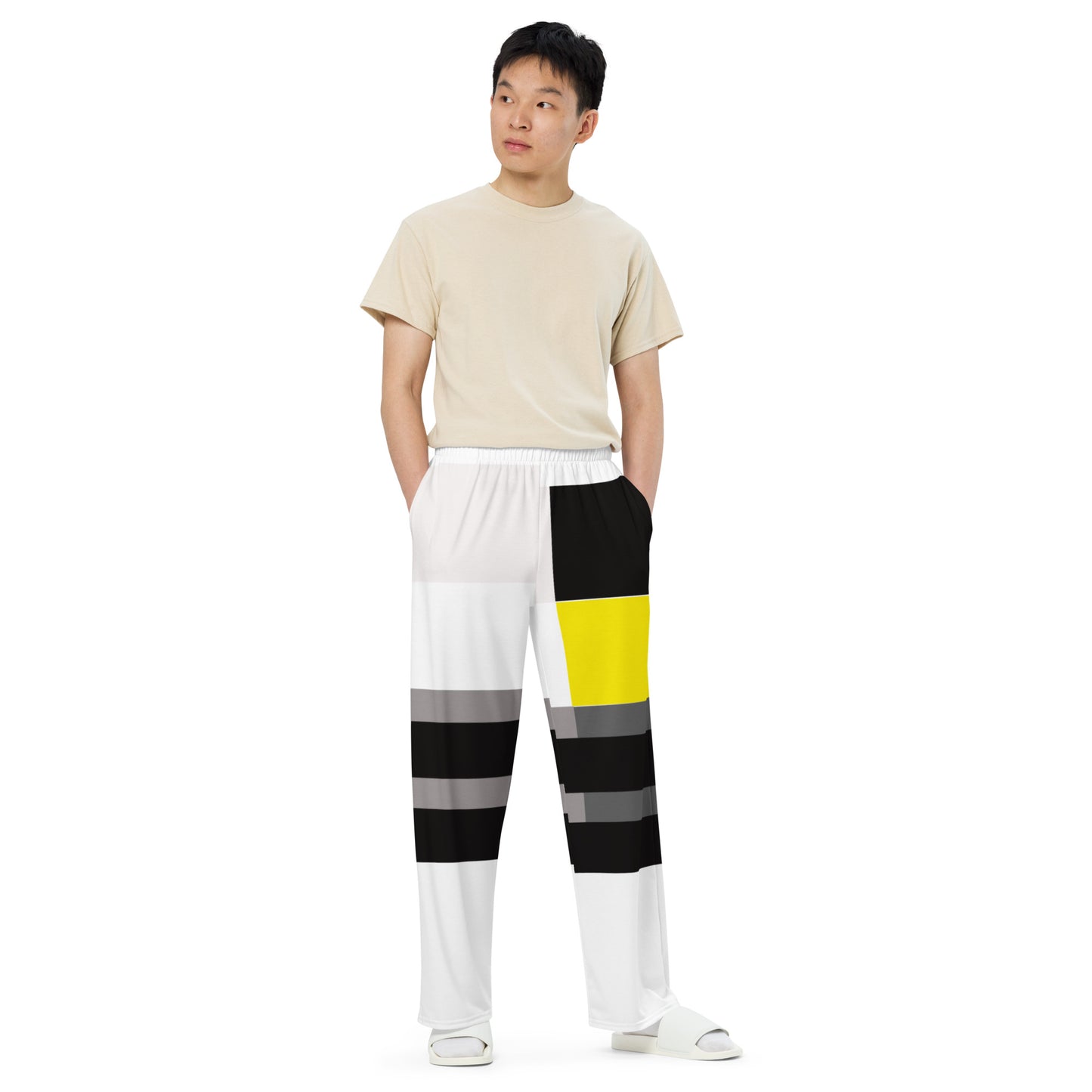 So Yellow All-over print wide-leg pants