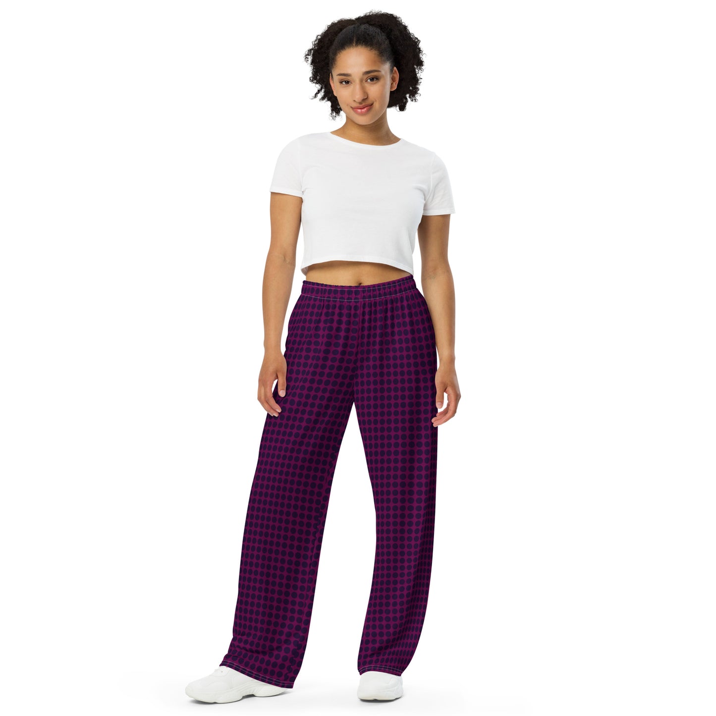 1-2 All-over print unisex wide-leg pants