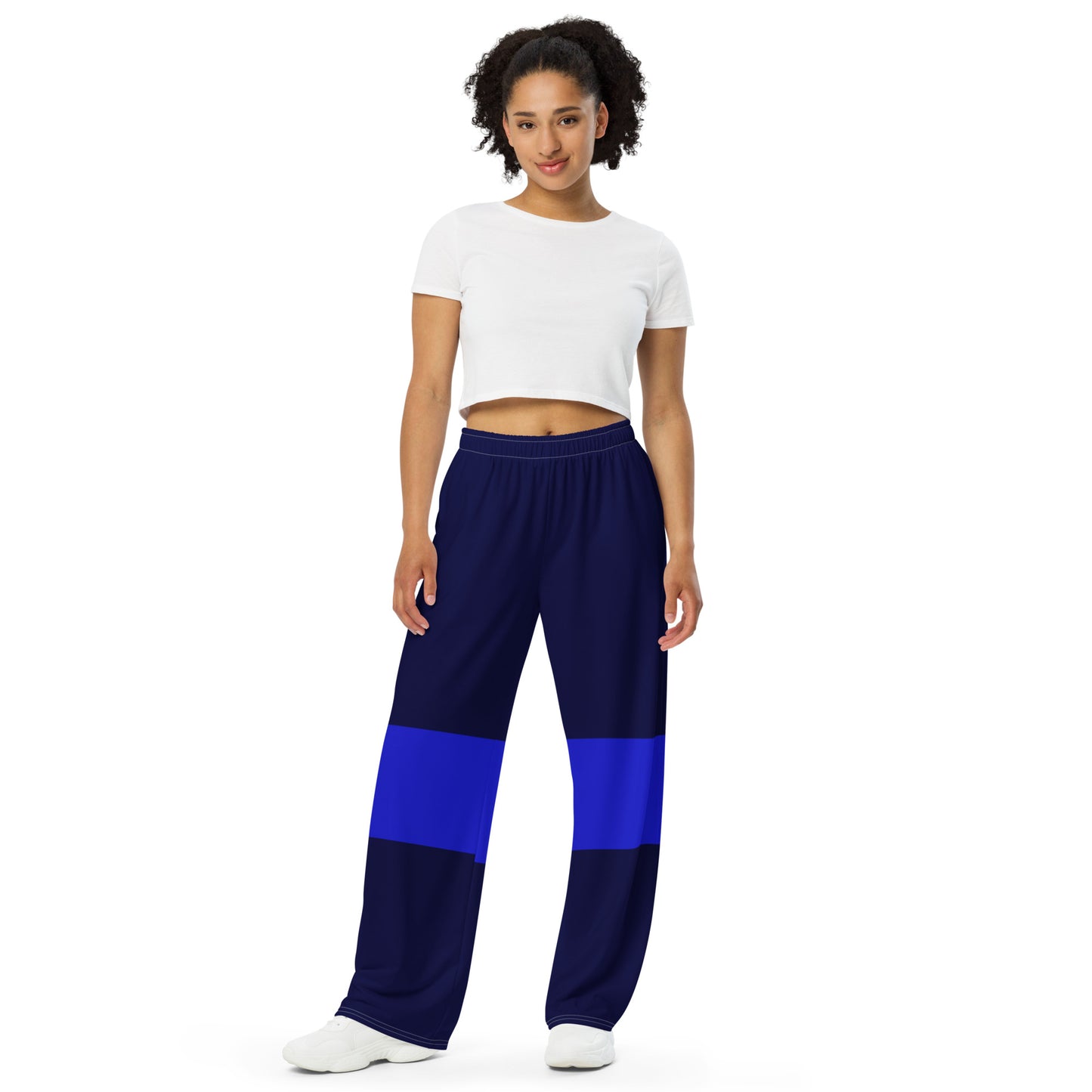 4-1 All-over print wide-leg pants