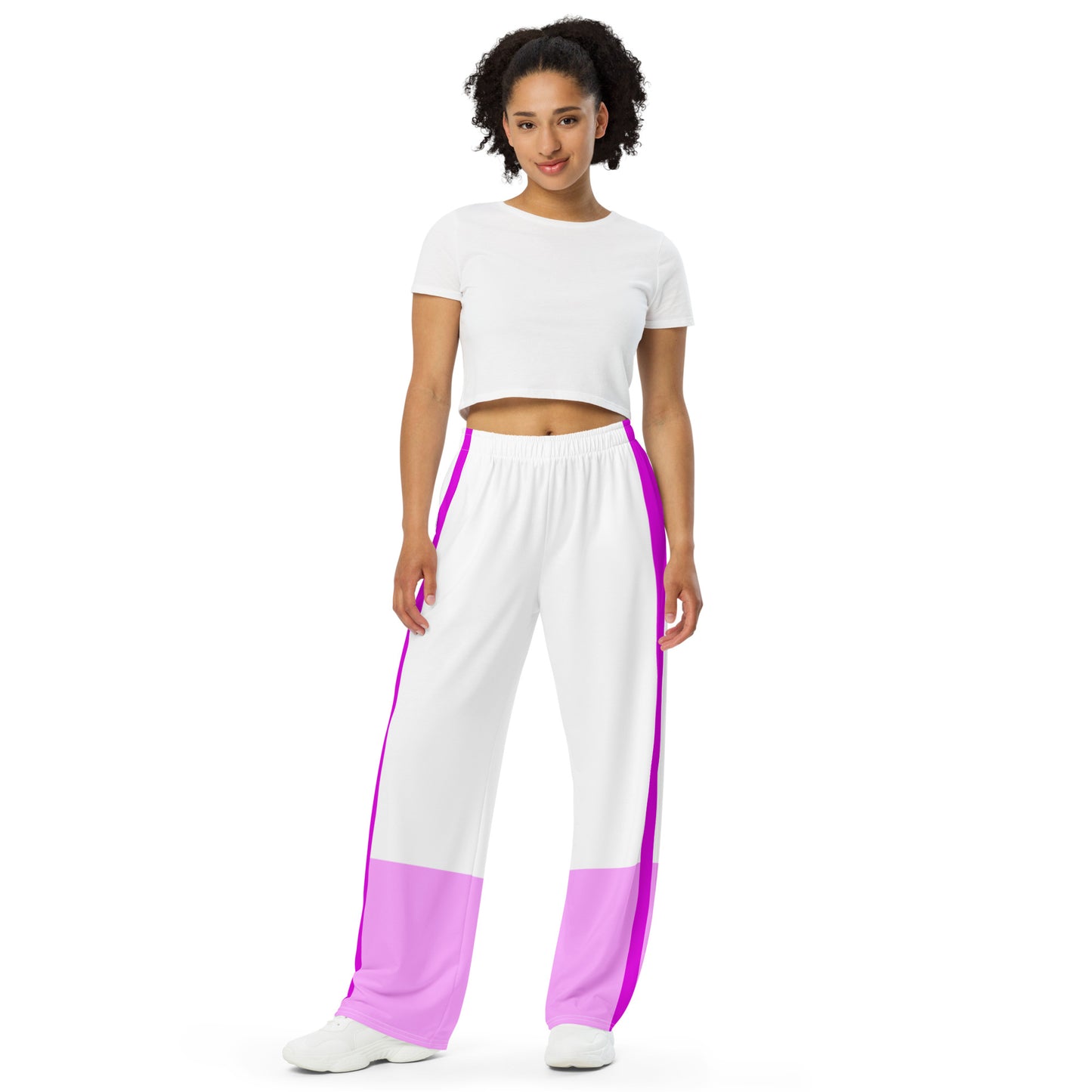 9 All-over print wide-leg pants