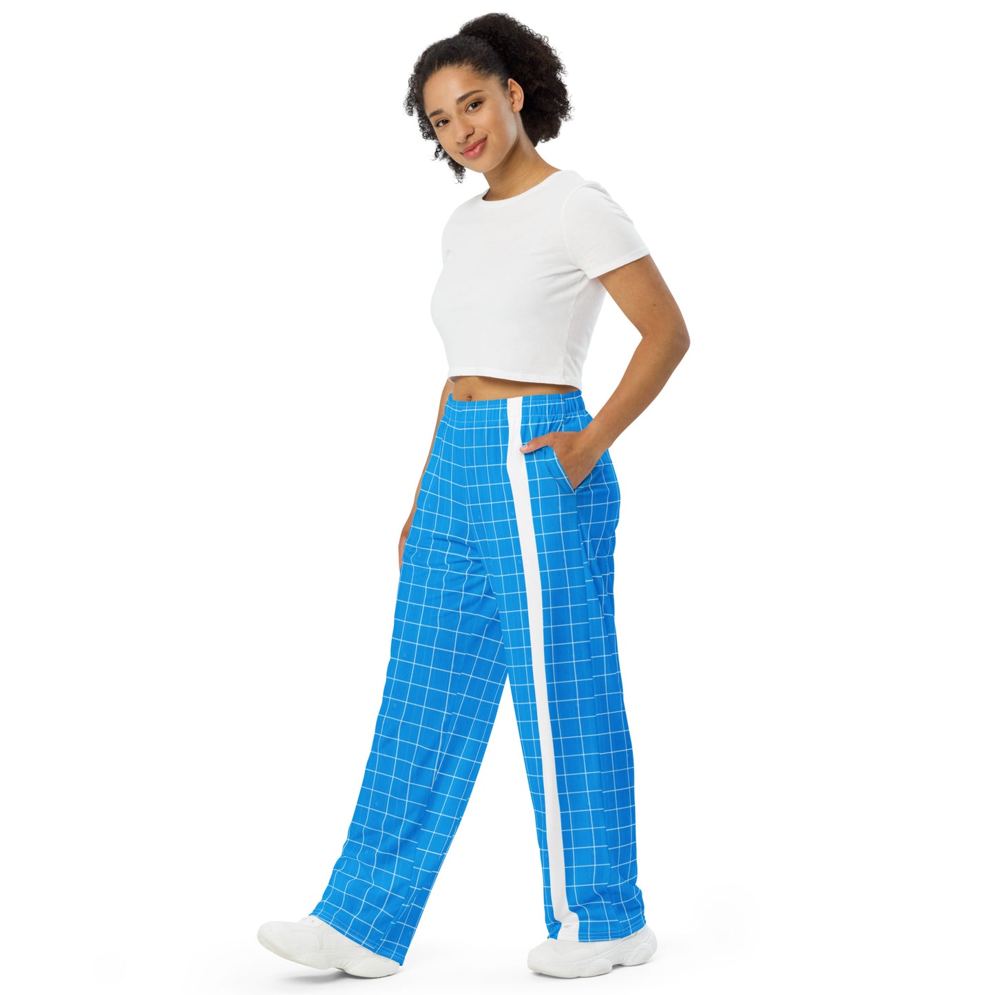 5-1 DUH B Blue All-over print wide-leg pants