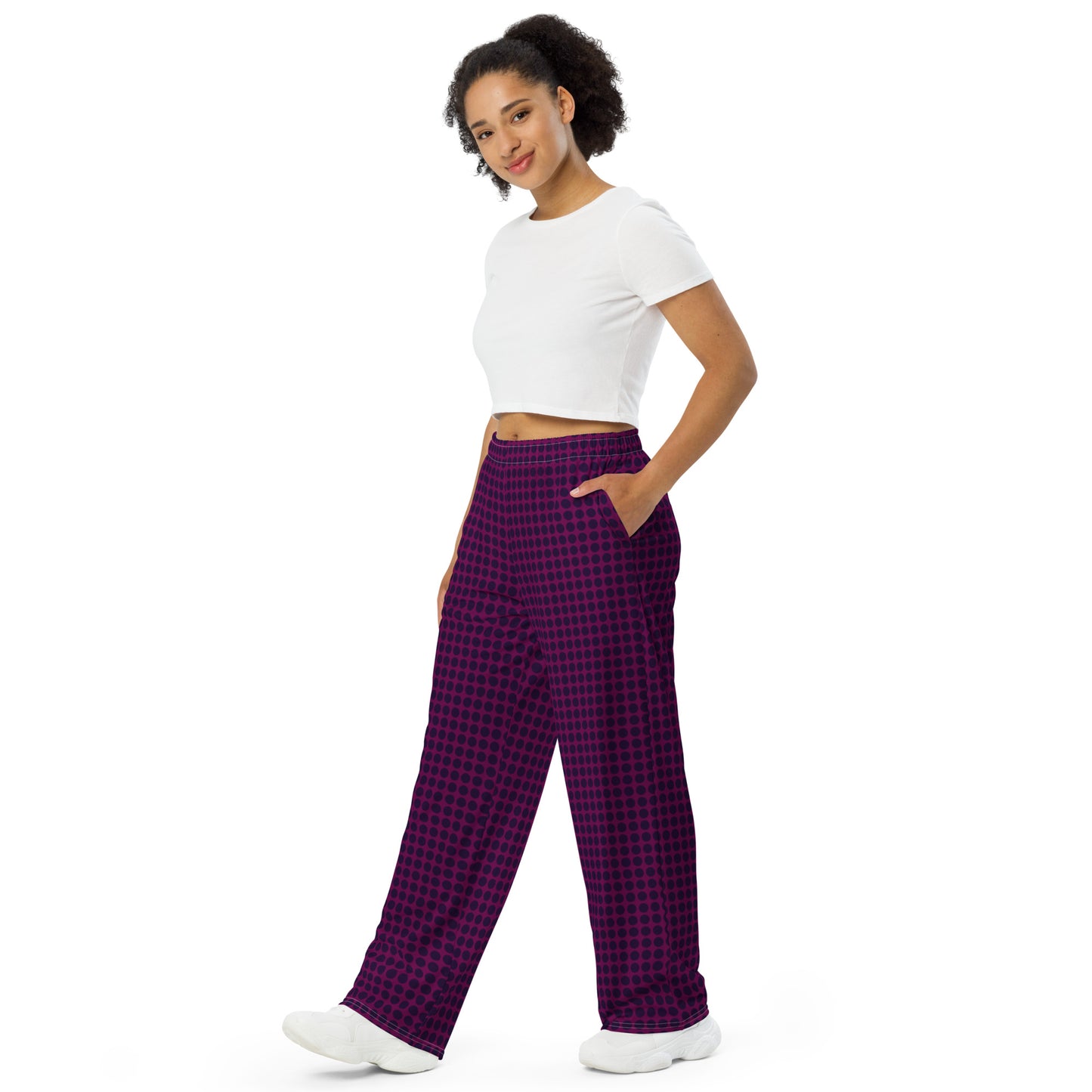 1-2 All-over print unisex wide-leg pants
