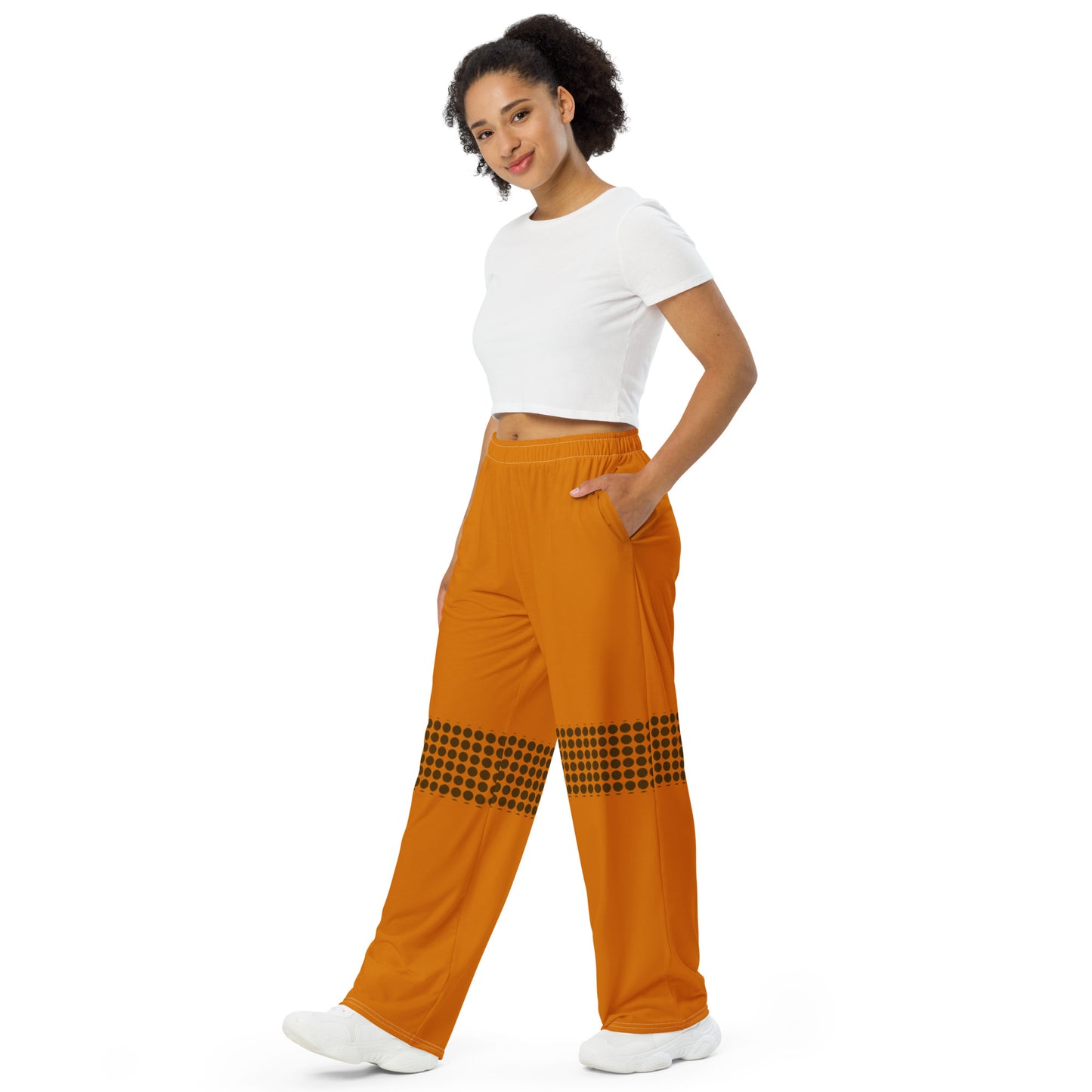 3 All-over print wide-leg pants