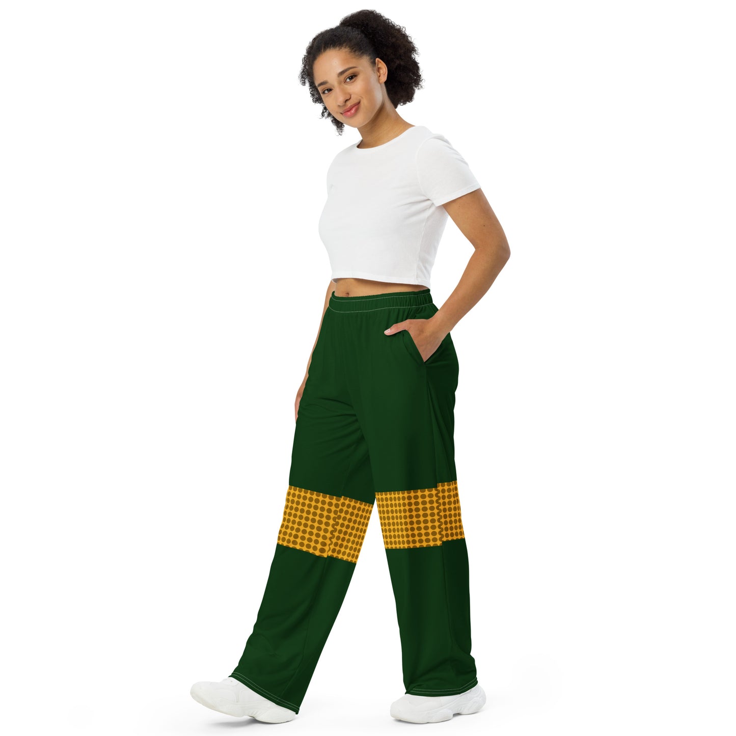 All-over print wide-leg pants